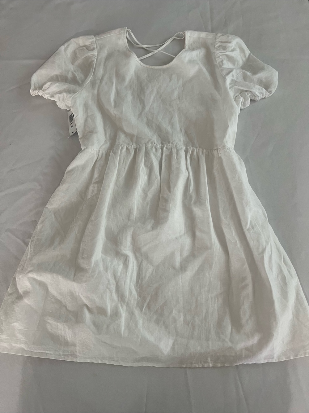 Aritzia summer cotton White Puff Sleeve dress